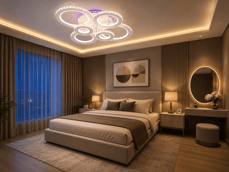 Lustră LED cu Telecomandă Morwenna 240W, Ø50 cm, Lumină Caldă/Neutră/Rece