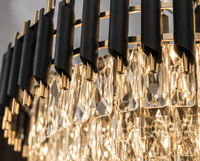 Candelabru Cristal Radegund 60W, Ø80 cm, Negru/Auriu - AdeHouse — Finisaje și Iluminat Premium.