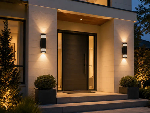 Aplică exterior Aurora Black – lumină Up & Down - AdeHouse — Iluminat Modern la Preț Bun
