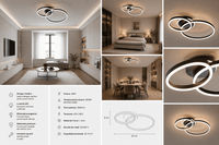 Lustră LED cu Telecomandă Nerina, 61W, cu Inele, Lumină Caldă/Neutră/Rece - AdeHouse — Finisaje și Iluminat Premium.