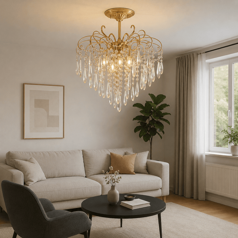 Candelabru Cristal Yalira 60W, Ø60 cm