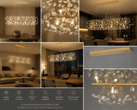 Candelabru Cristal Vionne, Auriu - AdeHouse — Finisaje și Iluminat Premium.