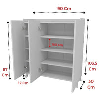 Dulap multifunctional cu 3 usi, Design scandinav modern 103.5 x 90 x 30cm