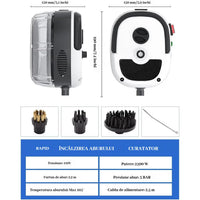 Aparat de curatat cu abur, 4 accesorii incluse, 2500W, alb/negru