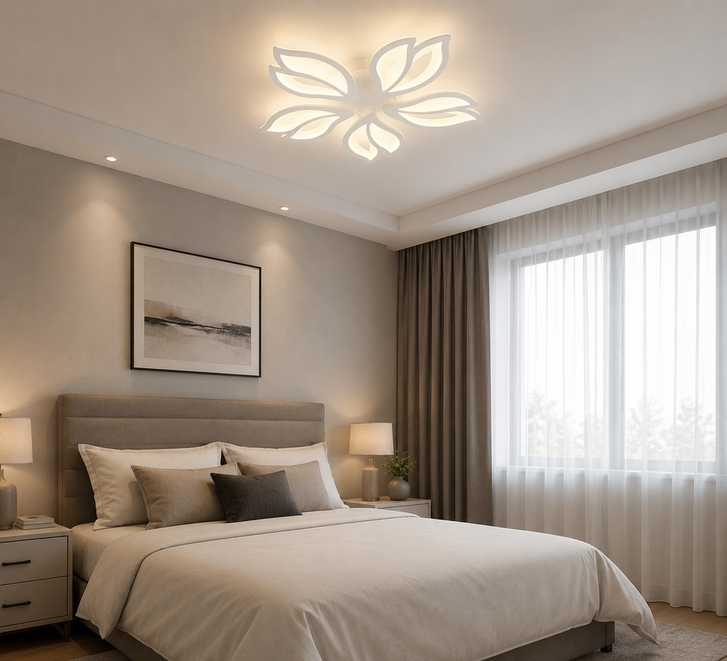 Lustră LED cu Telecomandă Melusine 90W, Ø62 cm, Lumină Caldă/Neutră/Rece