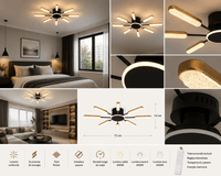 Lustră LED cu Telecomandă Maribel, Ø76 cm, Lumină Caldă/Neutră/Rece, Negru - AdeHouse — Finisaje și Iluminat Premium.