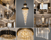 Candelabru Tamsin, Ø45 cm, Auriu/Negru - AdeHouse — Finisaje și Iluminat Premium.