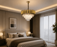 Candelabru Cristal Maelona, Auriu - AdeHouse — Finisaje și Iluminat Premium.