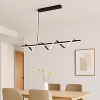 Pendul LED cu Telecomandă Venera, 94W, Lumină Caldă/Neutră/Rece, Negru - AdeHouse — Finisaje și Iluminat Premium.