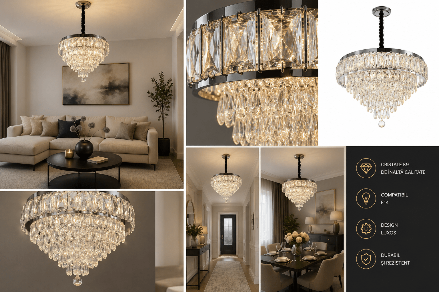 Candelabru Cristal Nicostrata, 80W - AdeHouse — Finisaje și Iluminat Premium.