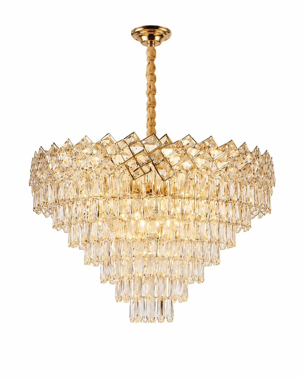Candelabru Cristal Pierina, 60W, Auriu - AdeHouse — Finisaje și Iluminat Premium.