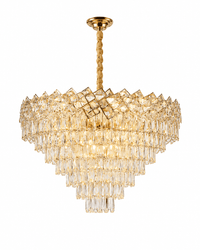 Candelabru Cristal Pierina, 60W, Auriu - AdeHouse — Finisaje și Iluminat Premium.