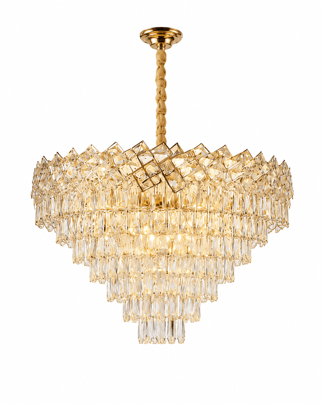 Candelabru Cristal Pierina, 60W, Auriu - AdeHouse — Finisaje și Iluminat Premium.