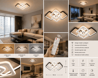 Lustră LED cu Telecomandă Domitilla, 164W, Ø67 cm, Lumină Caldă/Neutră/Rece, Negru/Alb - AdeHouse — Finisaje și Iluminat Premium.