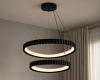 Pendul LED cu Telecomandă Fioralie 132W, Ø63 cm, Lumină Caldă/Neutră/Rece, Negru - AdeHouse — Finisaje și Iluminat Premium.