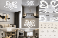Lustră LED cu Telecomandă Ulyana 48W, Dimabilă - AdeHouse — Finisaje și Iluminat Premium.