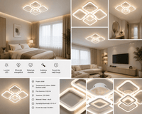 Lustră LED cu Telecomandă Emmeline, 102W, Lumină Caldă/Neutră/Rece, Negru - AdeHouse — Finisaje și Iluminat Premium.