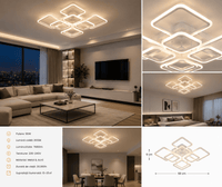 Lustră LED cu Telecomandă Katarina 144W, Lumină Caldă/Neutră/Rece, Dimabilă - AdeHouse — Finisaje și Iluminat Premium.