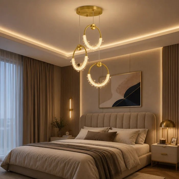 Lustră LED Suspendată Aurora Gold 300W