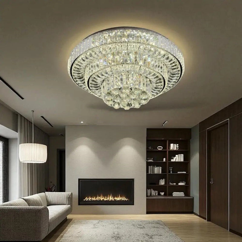 Lustră LED cu Telecomandă Rosabella 100W, 50×24 cm, Lumină Caldă/Neutră/Rece, Alb