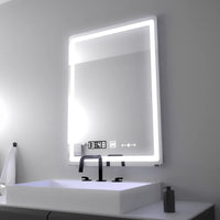 Oglindă LED Baie cu Dezaburire Nataliana, Ceas - AdeHouse — Finisaje și Iluminat Premium.