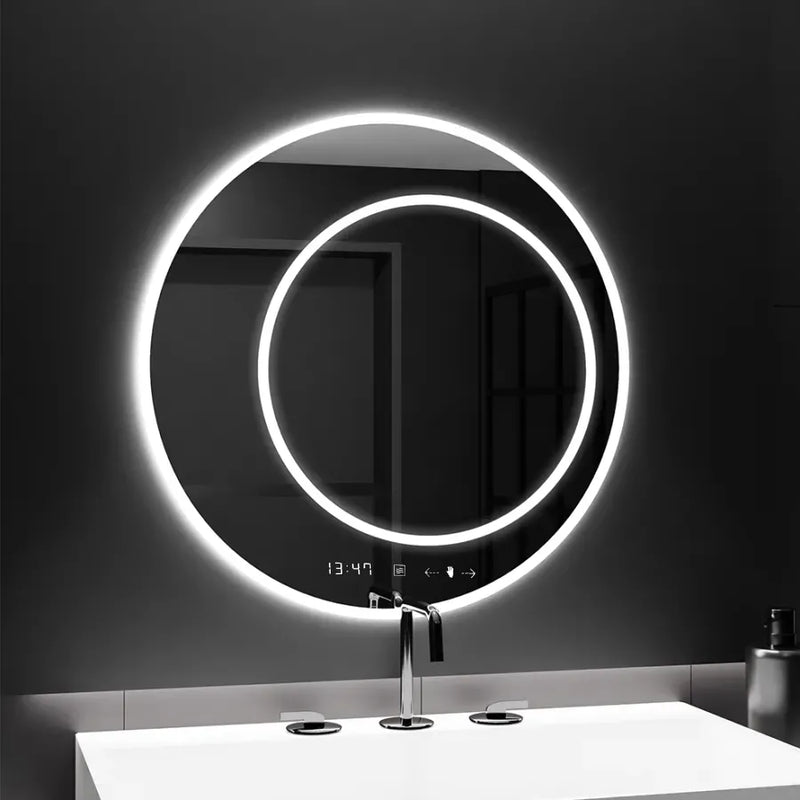 Oglindă LED Baie cu Dezaburire Adelisa, 60×60 cm, Buton Touch