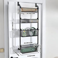 Organizator metalic cu 4 nivele pentru usa – suport depozitare 2 cosuri mari + 2 mici, culoare alb sau negru