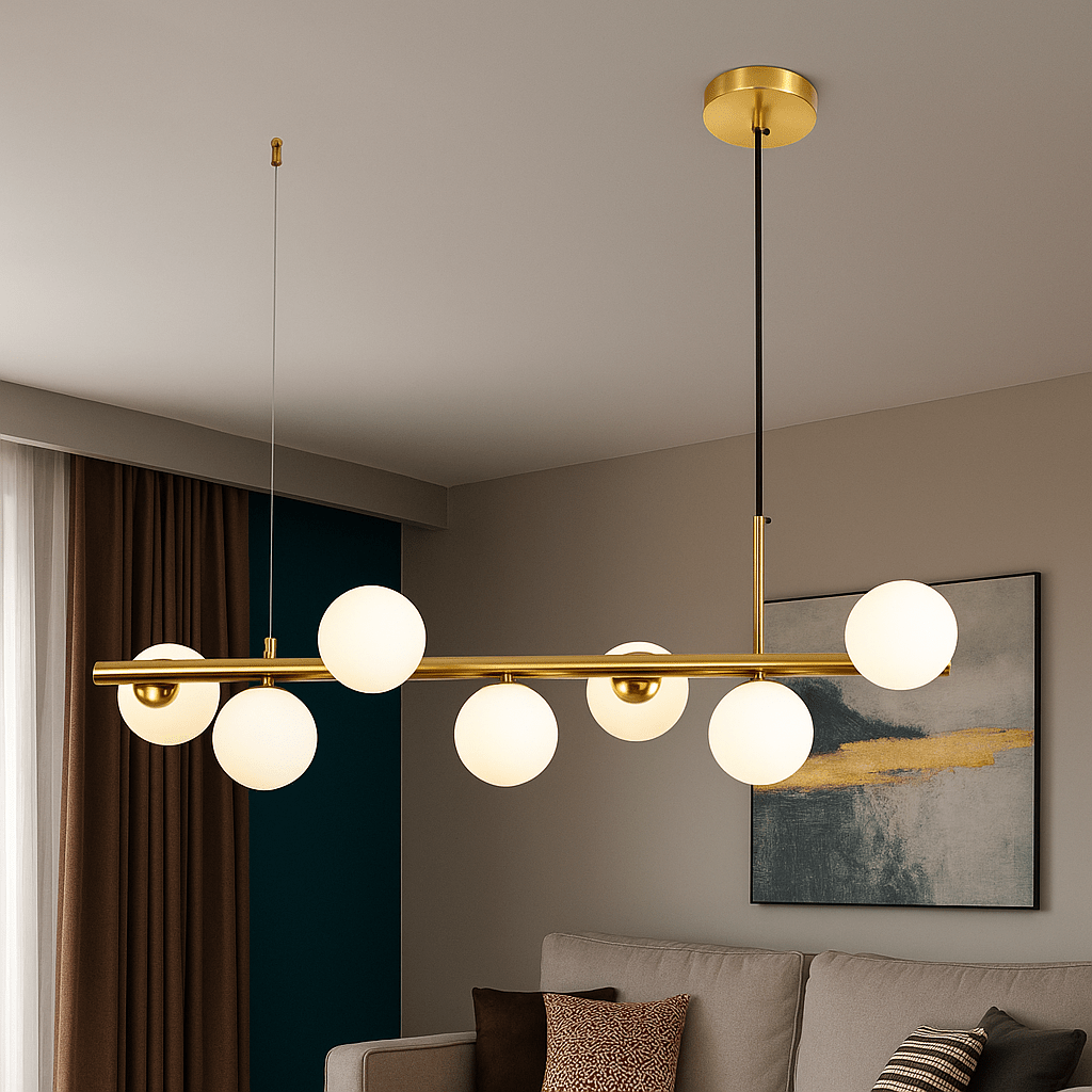 Pendul LED cu Telecomandă Silvana, Auriu - AdeHouse — Finisaje și Iluminat Premium.