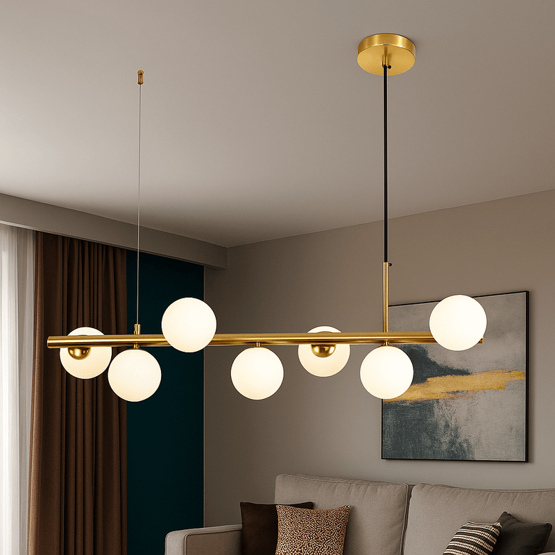 Pendul LED cu Telecomandă Silvana, 80×22 cm, Auriu