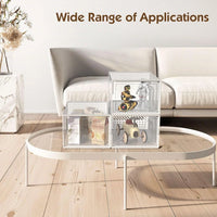 Set 4 cutii organizatoare pentru incaltaminte, pliabile, design transparent, 34.5x25.5x105cm, alb