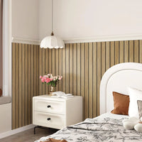 Tapet decorativ autoadeziv, aspect lemn vertical, 30x60cm, model 3D modern, pentru perete interior