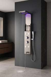 Panou de Dus Lux Silver CloudRain cu LED, Masaj,Dimensiune 130CM